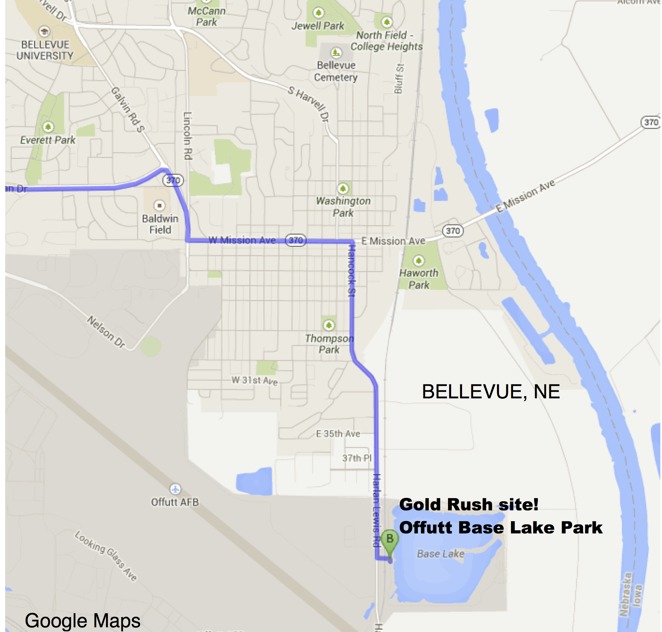 map to Base Lake - Google Maps 2
